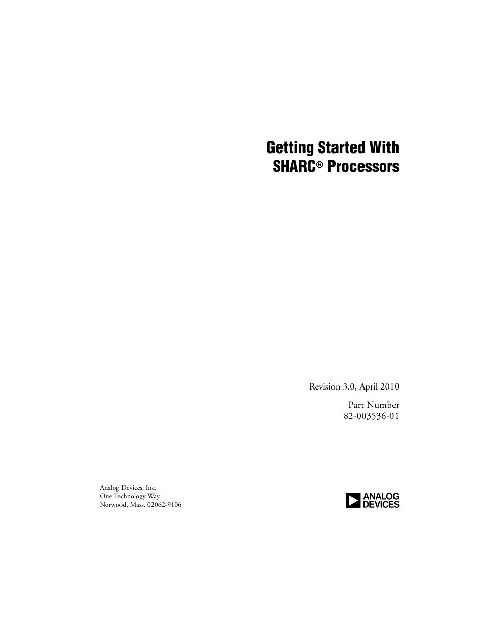 Analog Devices SHARC Processors 82-003536-01 User Manual | 114 pages