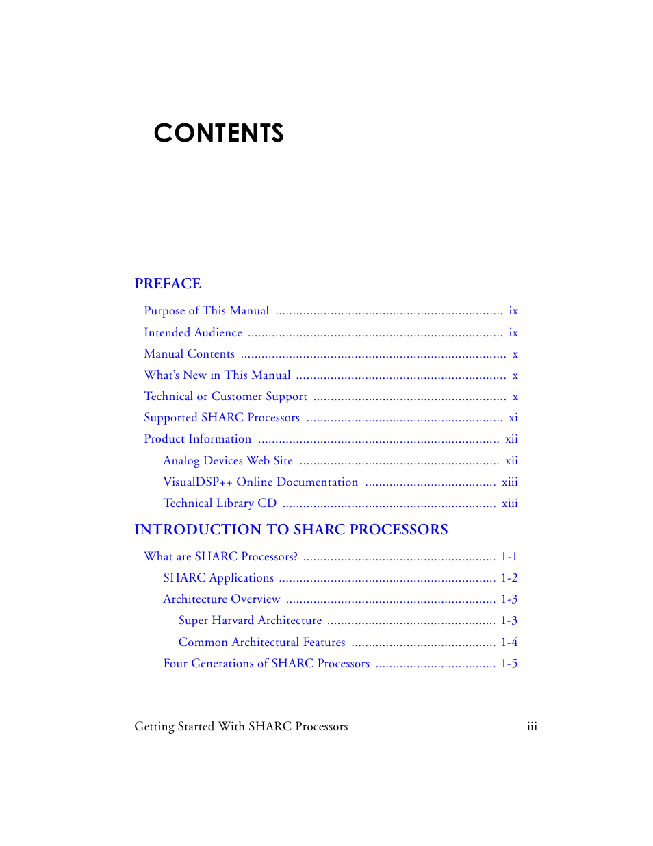 Analog Devices SHARC Processors 82-003536-01 User Manual | Page 3 / 114