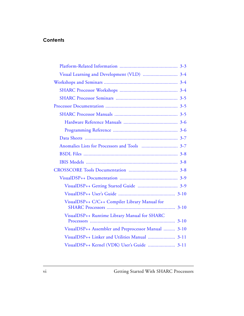 Analog Devices SHARC Processors 82-003536-01 User Manual | Page 6 / 114