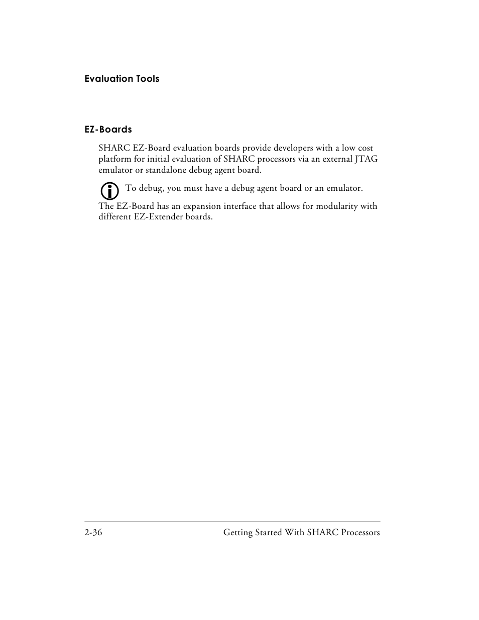 Ez-boards, Ez-boards -36 | Analog Devices SHARC Processors 82-003536-01 User Manual | Page 66 / 114