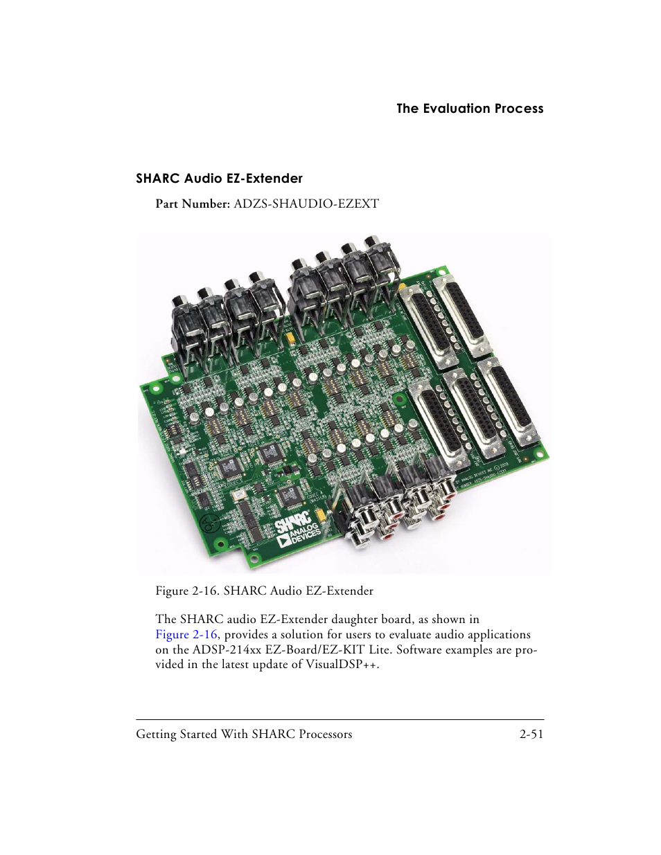 Sharc audio ez-extender -51 | Analog Devices SHARC Processors 82-003536-01 User Manual | Page 81 / 114