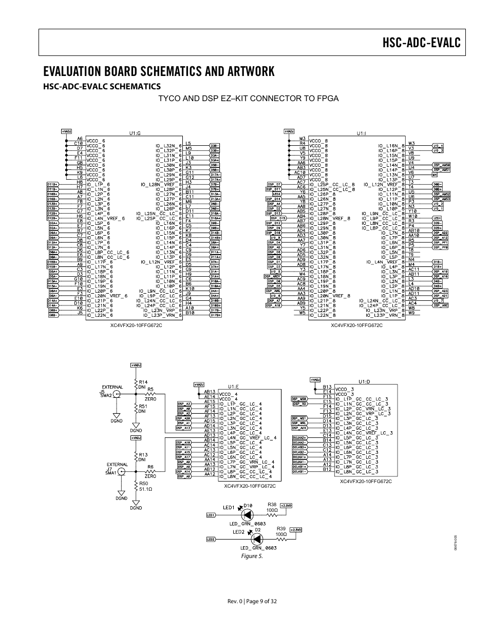 Evaluation board schematics and artwork, Hsc-adc-evalc schematics, Hsc-adc-evalc | Analog Devices HSC-ADC-EVALC User Manual | Page 9 / 32