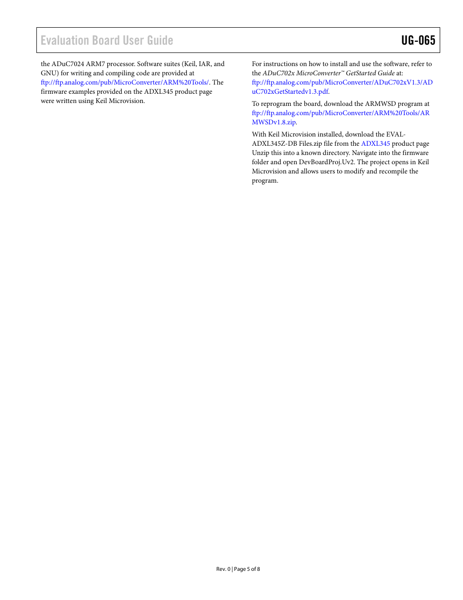 Evaluation board user guide ug-065 | Analog Devices UG-065 User Manual | Page 5 / 8