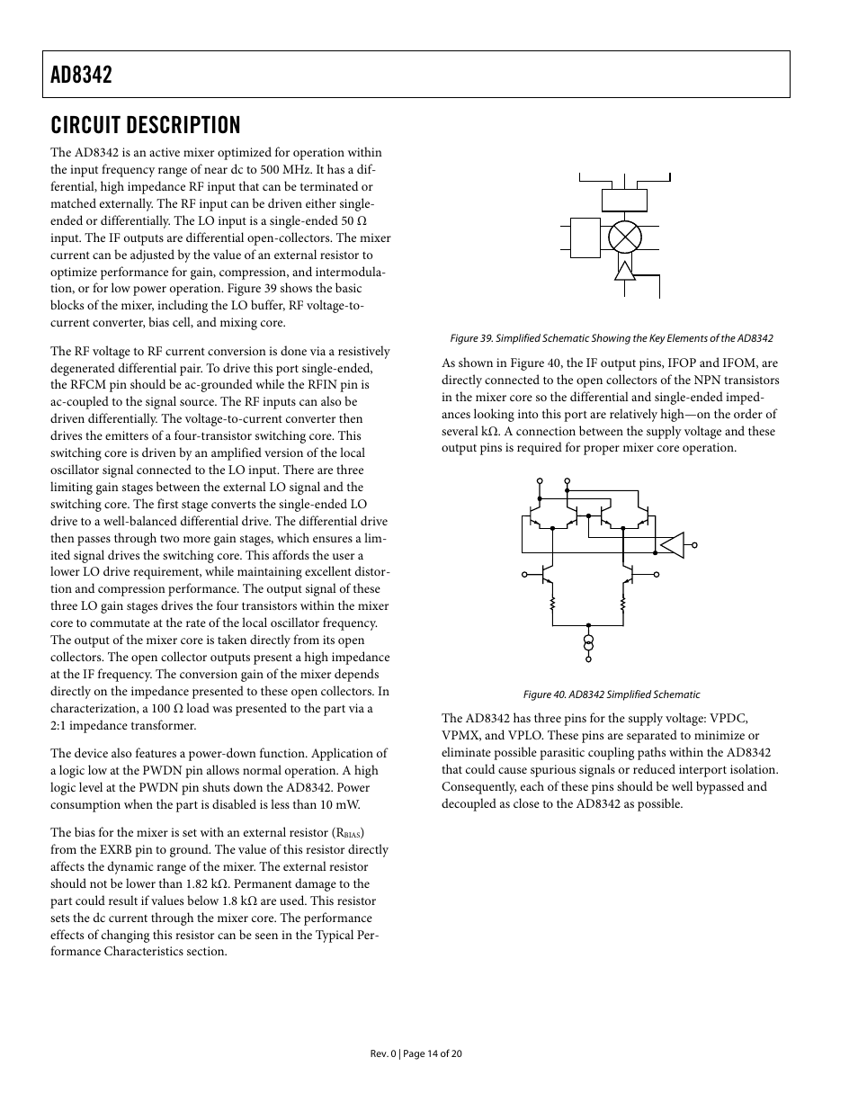 Circuit description, Ad8342 | Analog Devices AD8342 User Manual | Page 14 / 20