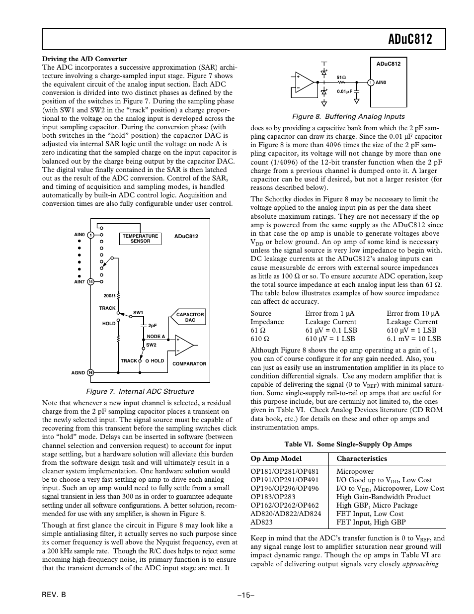 Driving the a/d converter, Aduc812 | Analog Devices ADuC812 User Manual | Page 15 / 56