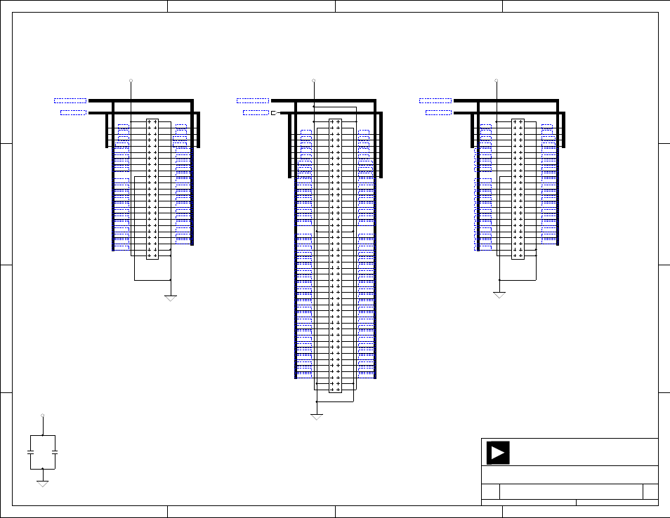 Expansion connectors p1, Devices analog, Expansion connector p1 | Expansion interface (type a), Title size board no. date sheet of | Analog Devices SHARC 82-000805-01 User Manual | Page 28 / 35