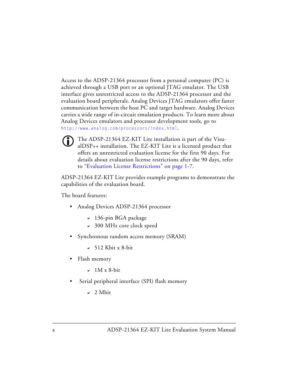 Analog Devices EZ-KIT Lite ADSP-21364 User Manual | Page 10 / 77