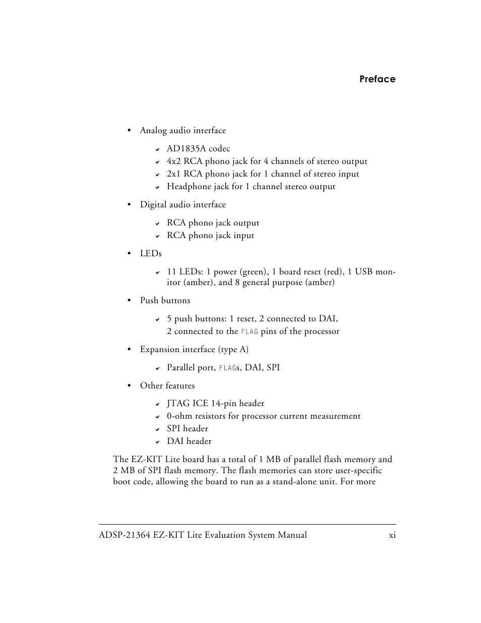 Analog Devices EZ-KIT Lite ADSP-21364 User Manual | Page 11 / 77