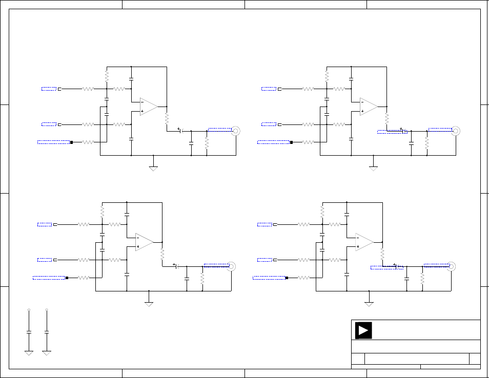 Audio out 2, Audio_vref_dac, Devices analog | Dac3 left dac3 right dac4 right dac4 left, Title size board no. date sheet of | Analog Devices EZ-KIT Lite ADSP-21364 User Manual | Page 68 / 77