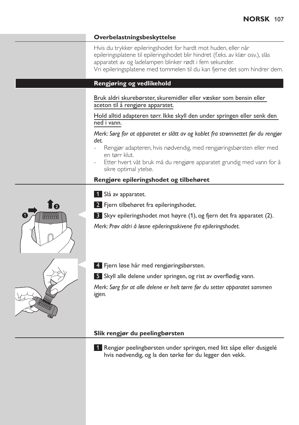 Philips SatinSoft Epilierer User Manual | Page 107 / 146