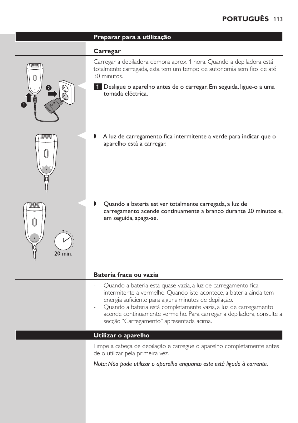 Philips SatinSoft Epilierer User Manual | Page 113 / 146