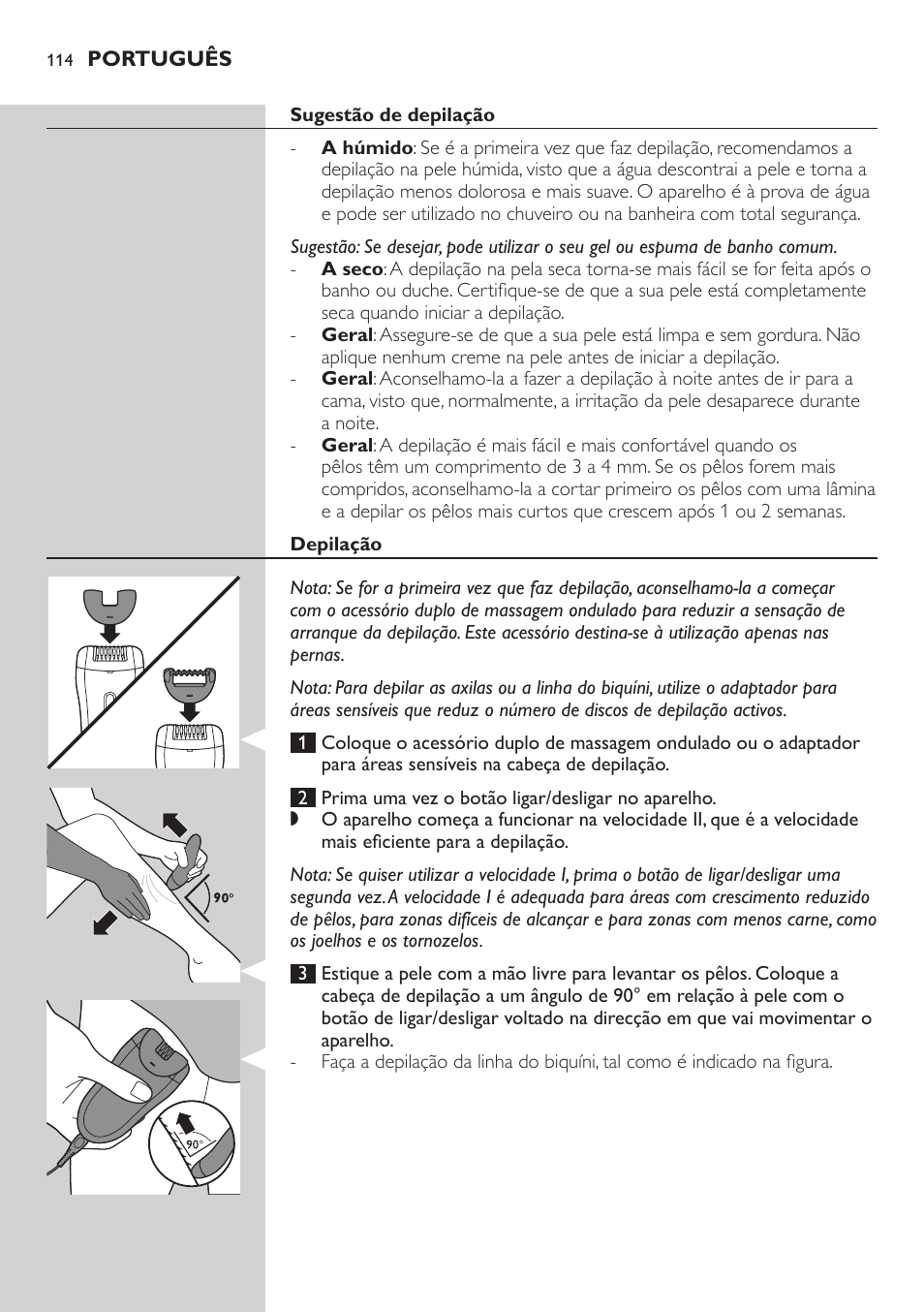 Philips SatinSoft Epilierer User Manual | Page 114 / 146