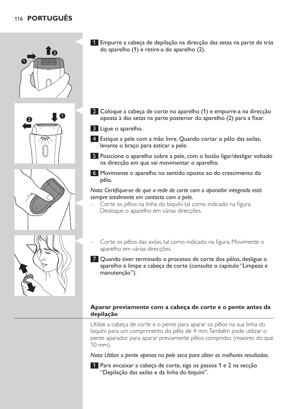 Philips SatinSoft Epilierer User Manual | Page 116 / 146