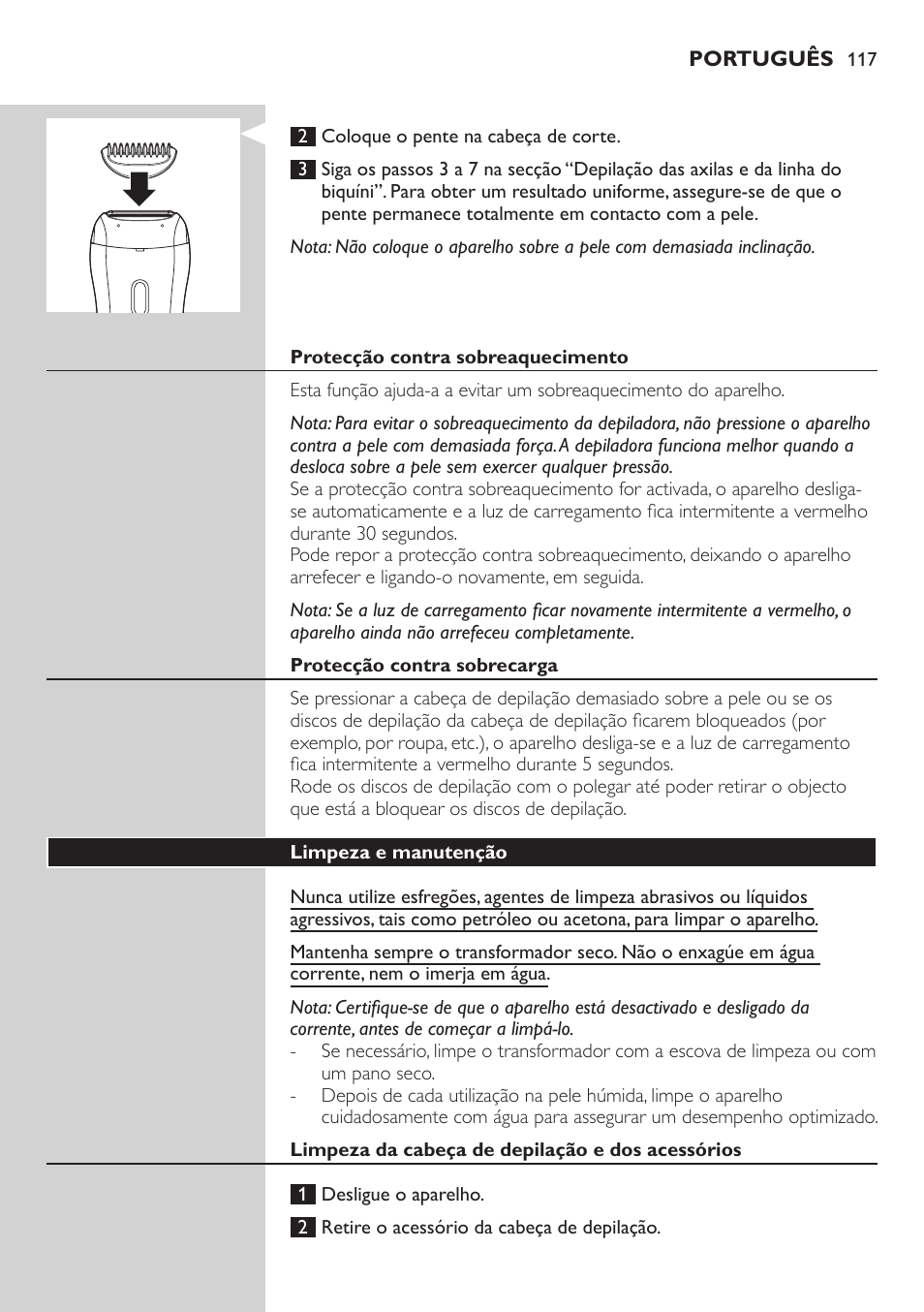 Philips SatinSoft Epilierer User Manual | Page 117 / 146