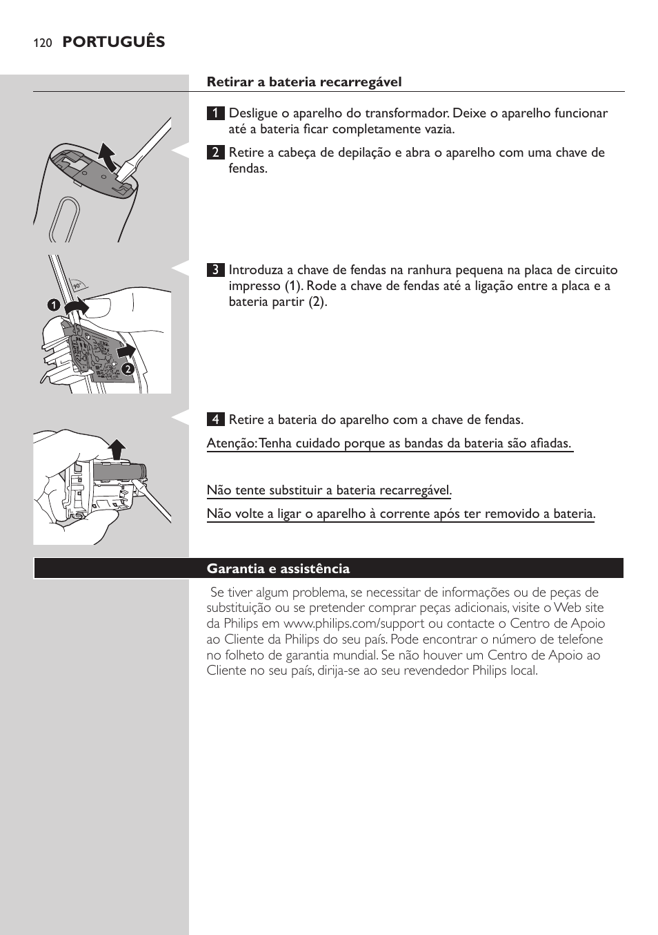 Philips SatinSoft Epilierer User Manual | Page 120 / 146