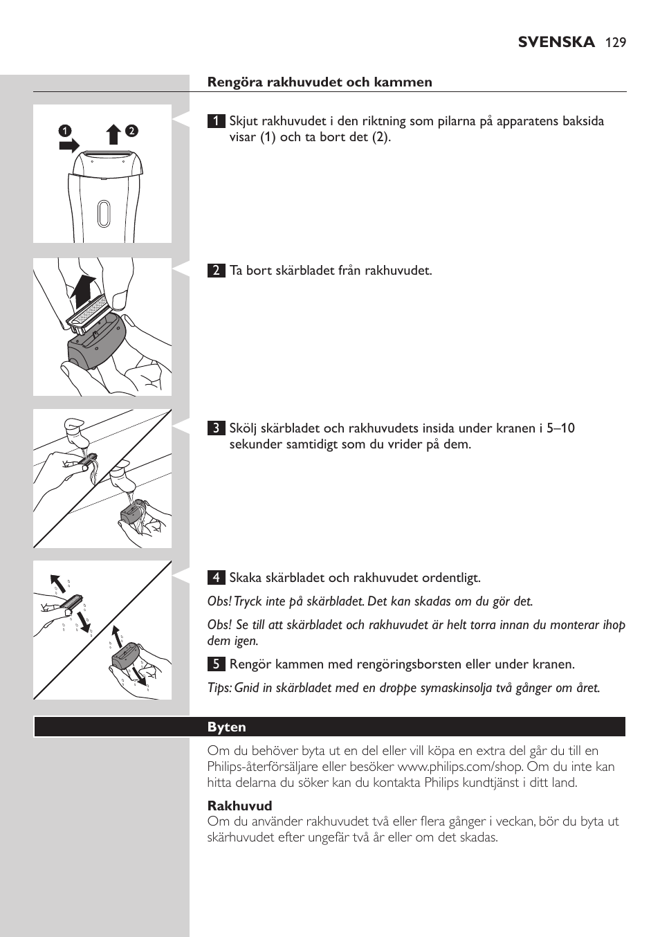 Philips SatinSoft Epilierer User Manual | Page 129 / 146