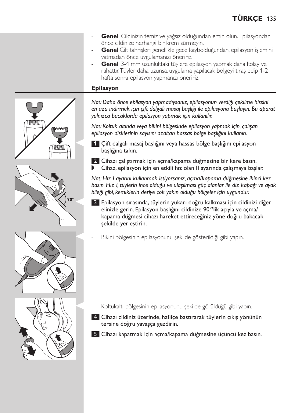 Philips SatinSoft Epilierer User Manual | Page 135 / 146