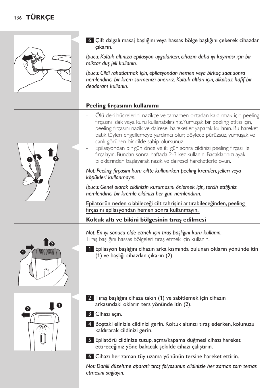 Philips SatinSoft Epilierer User Manual | Page 136 / 146