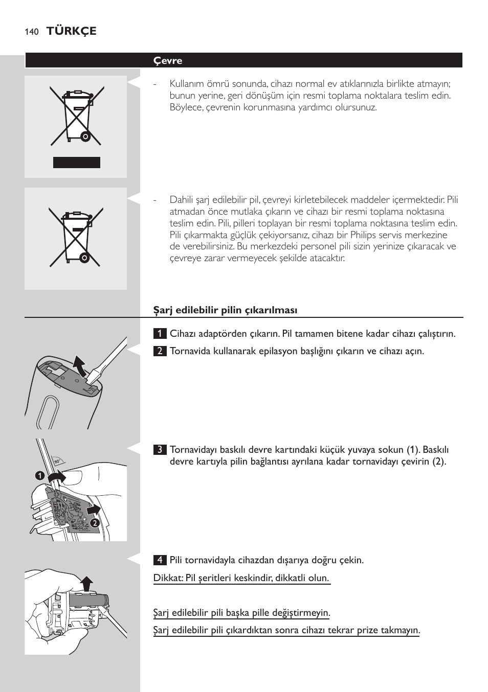 Philips SatinSoft Epilierer User Manual | Page 140 / 146