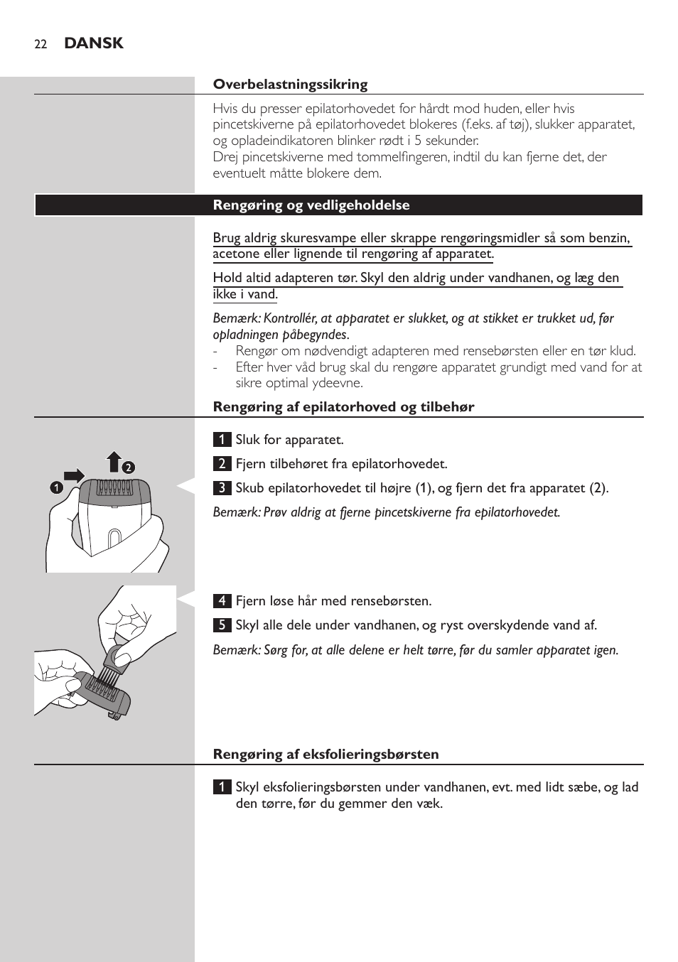 Philips SatinSoft Epilierer User Manual | Page 22 / 146
