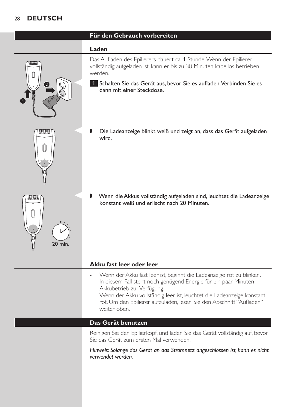 Philips SatinSoft Epilierer User Manual | Page 28 / 146