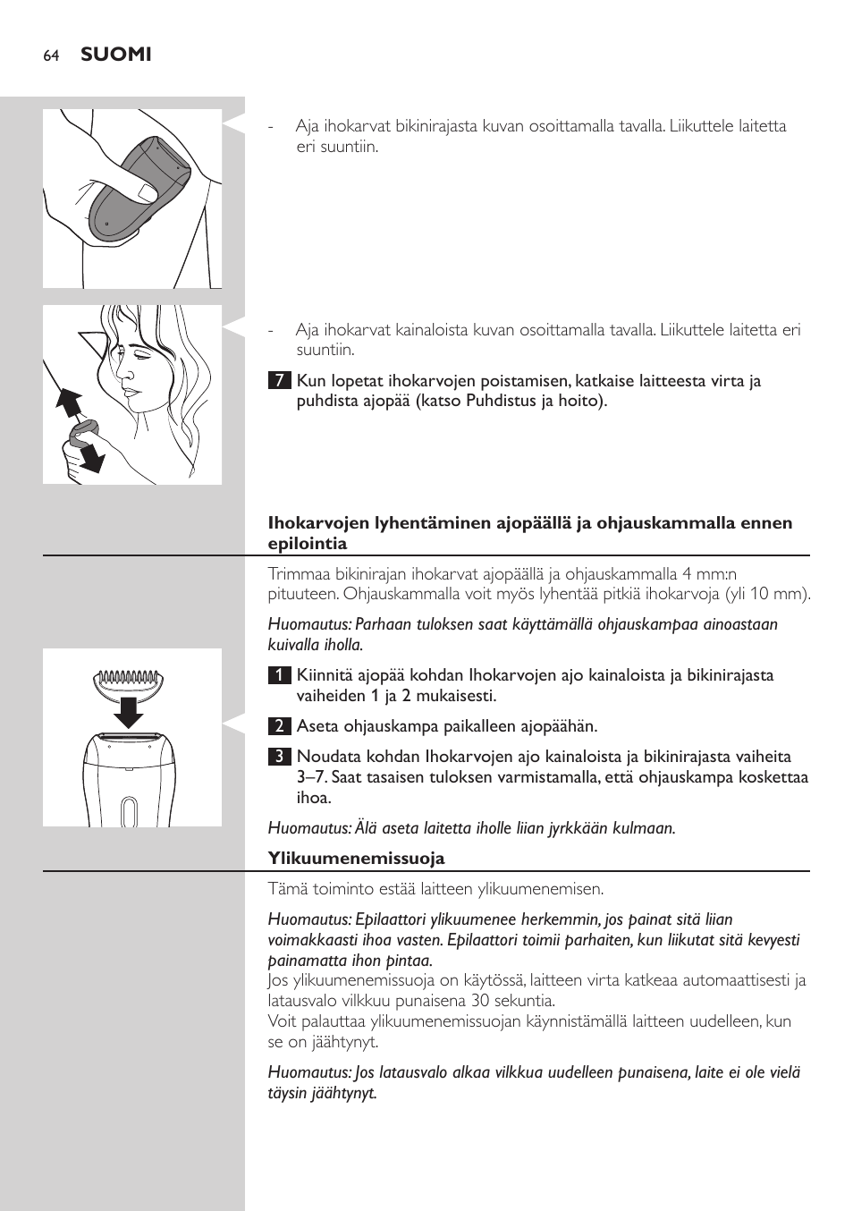 Philips SatinSoft Epilierer User Manual | Page 64 / 146