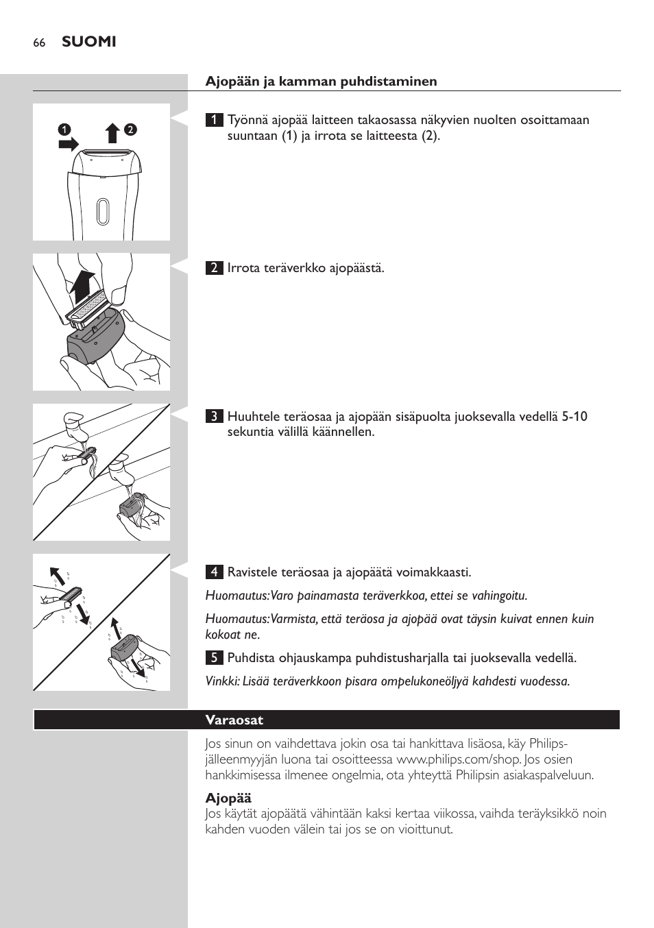 Philips SatinSoft Epilierer User Manual | Page 66 / 146