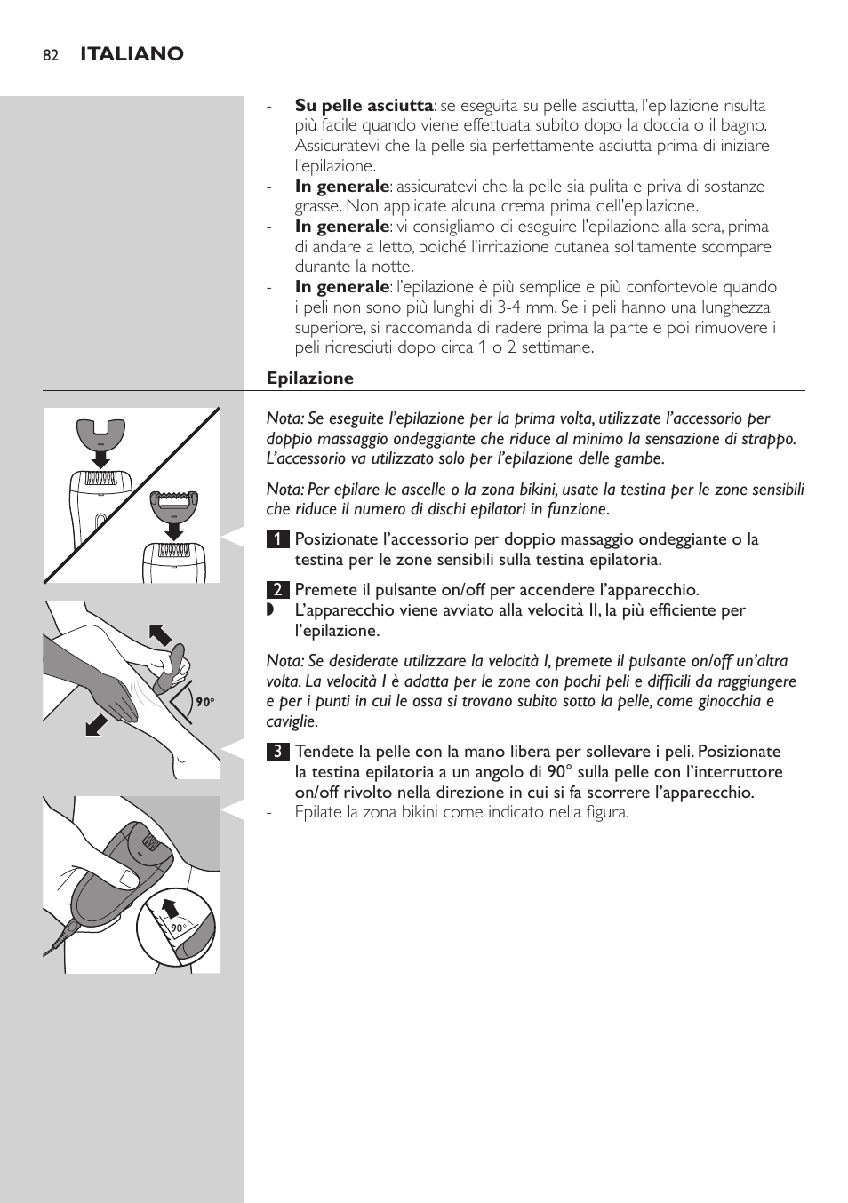 Philips SatinSoft Epilierer User Manual | Page 82 / 146