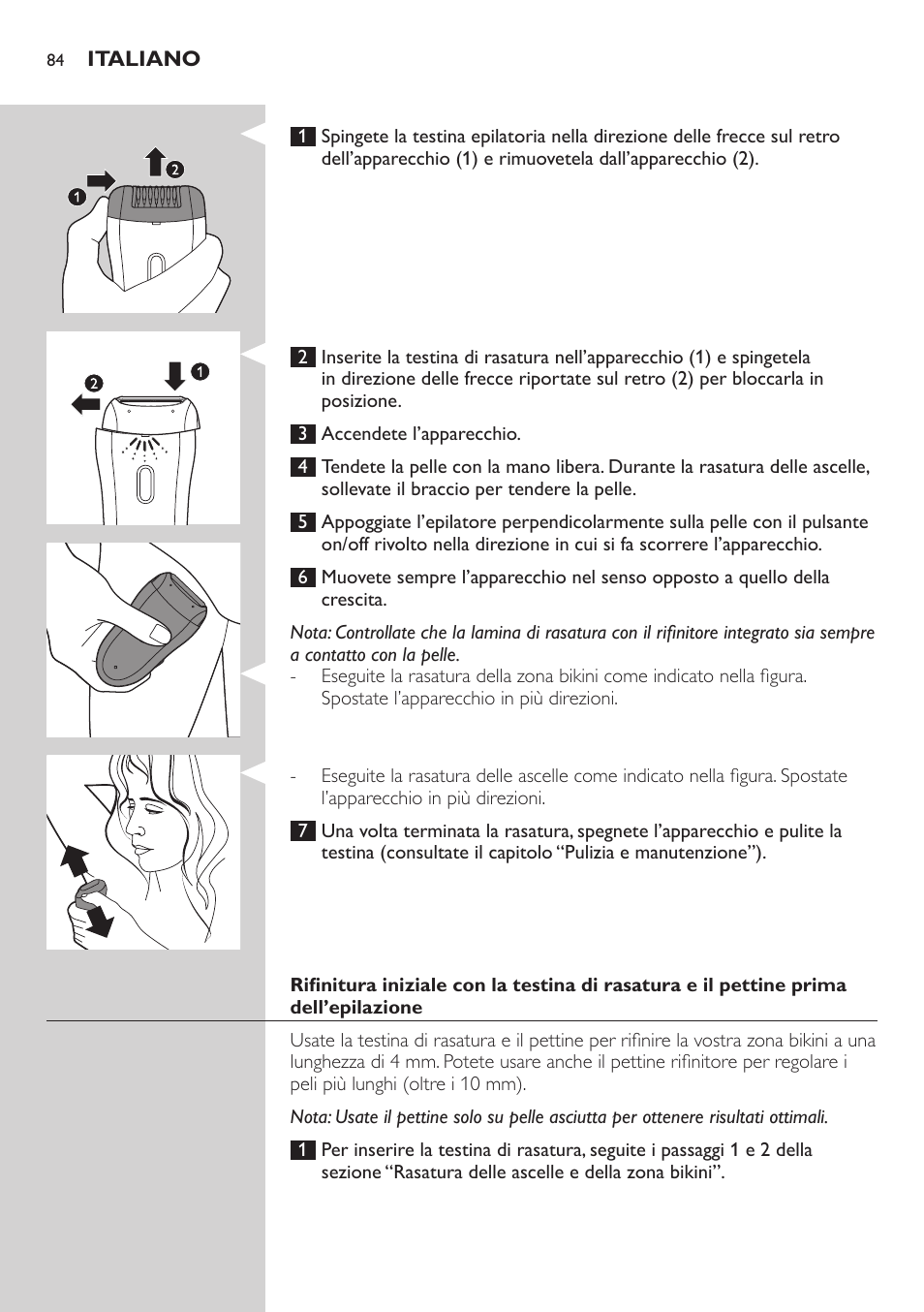Philips SatinSoft Epilierer User Manual | Page 84 / 146