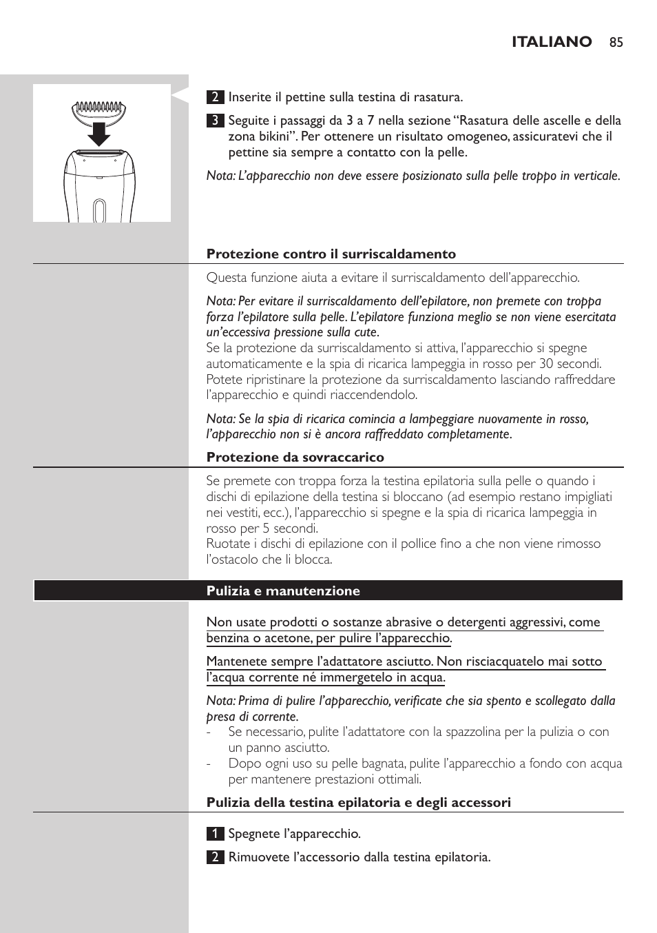 Philips SatinSoft Epilierer User Manual | Page 85 / 146