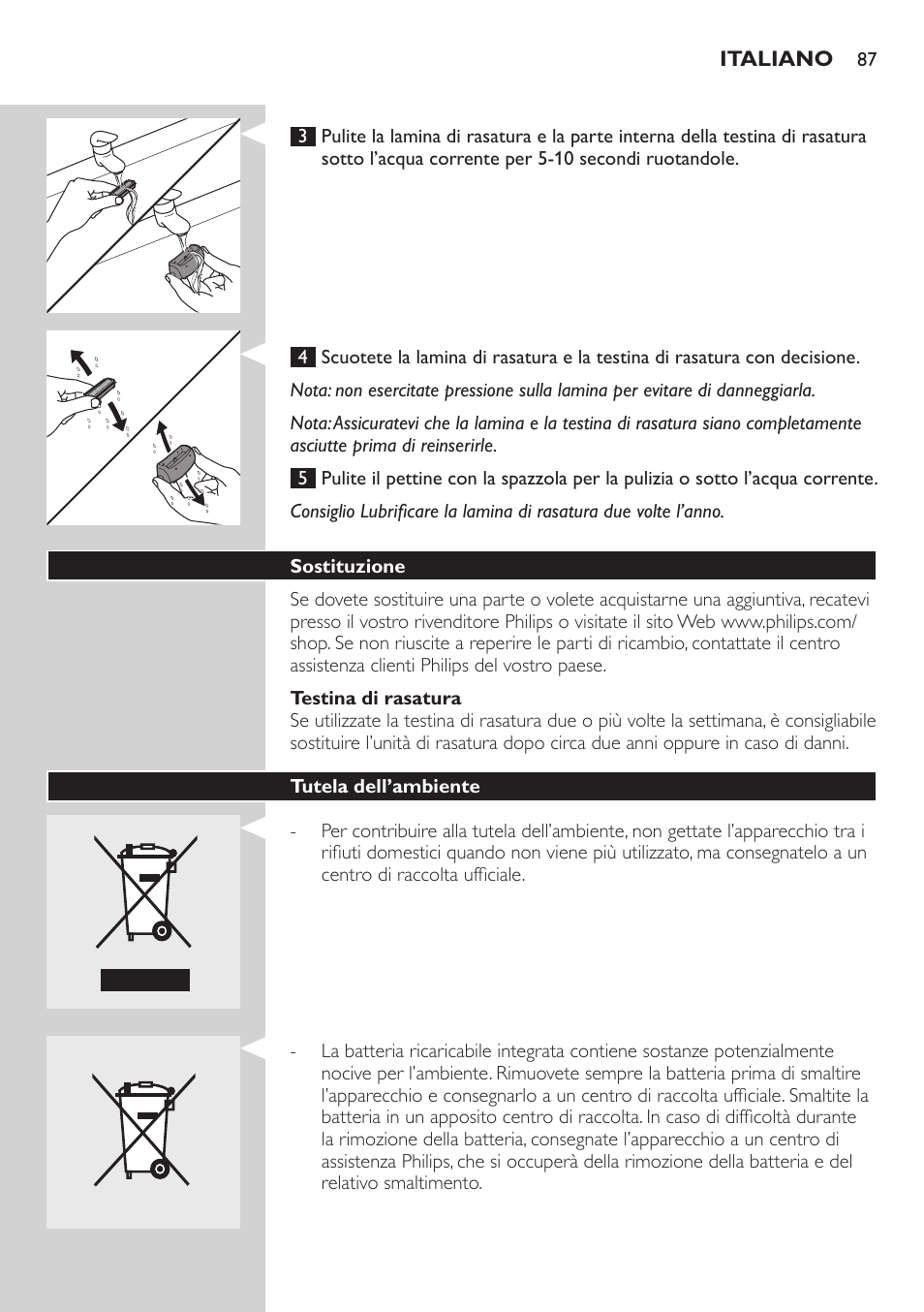 Philips SatinSoft Epilierer User Manual | Page 87 / 146