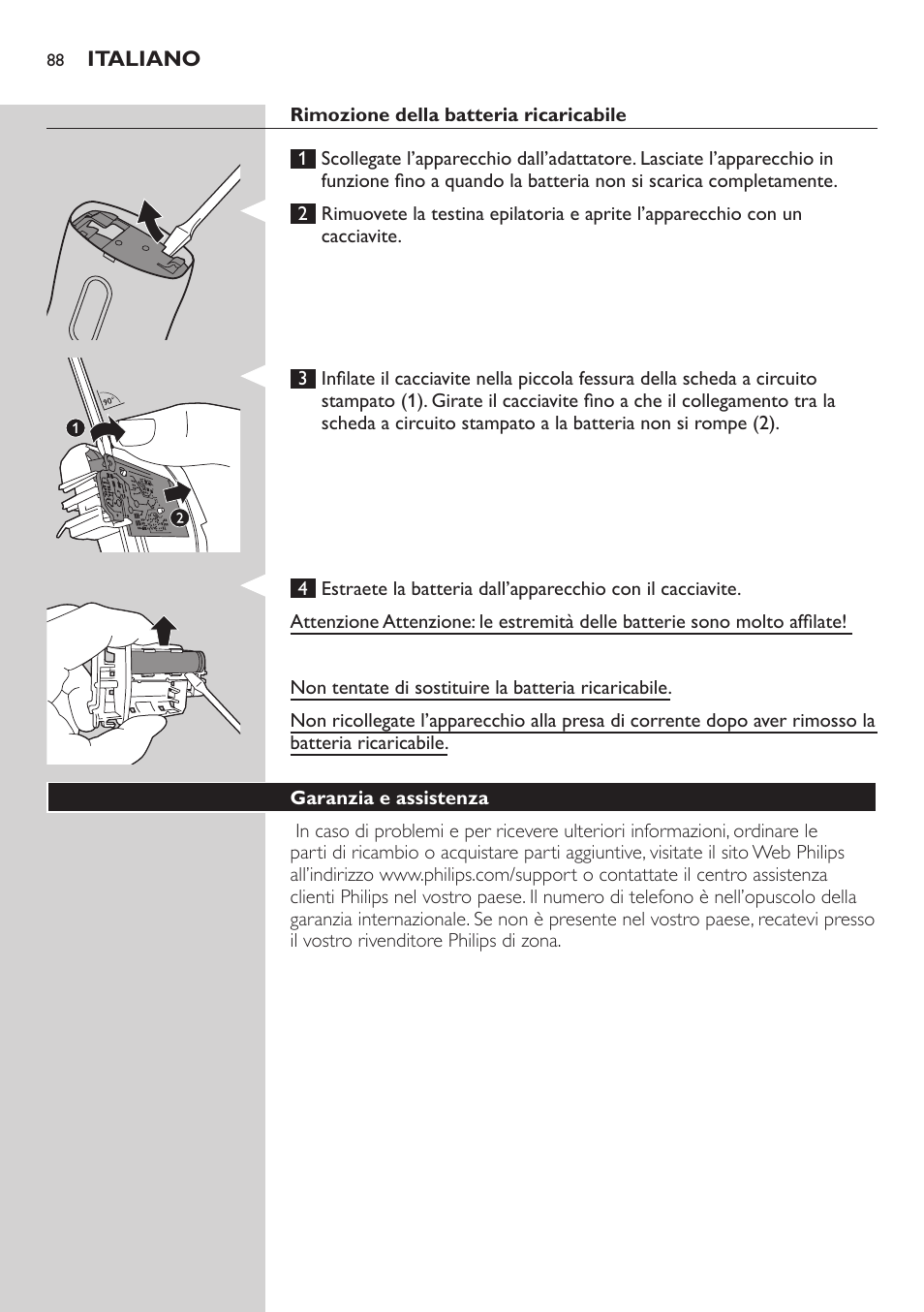 Philips SatinSoft Epilierer User Manual | Page 88 / 146