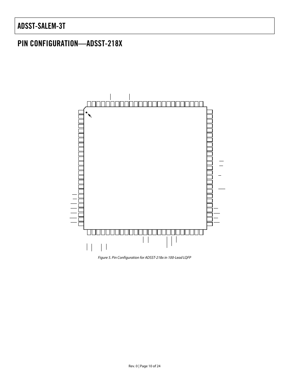 Pin configuration—adsst-218x, Adsst-salem-3t | Analog Devices ADSST-EM-3040 User Manual | Page 10 / 24