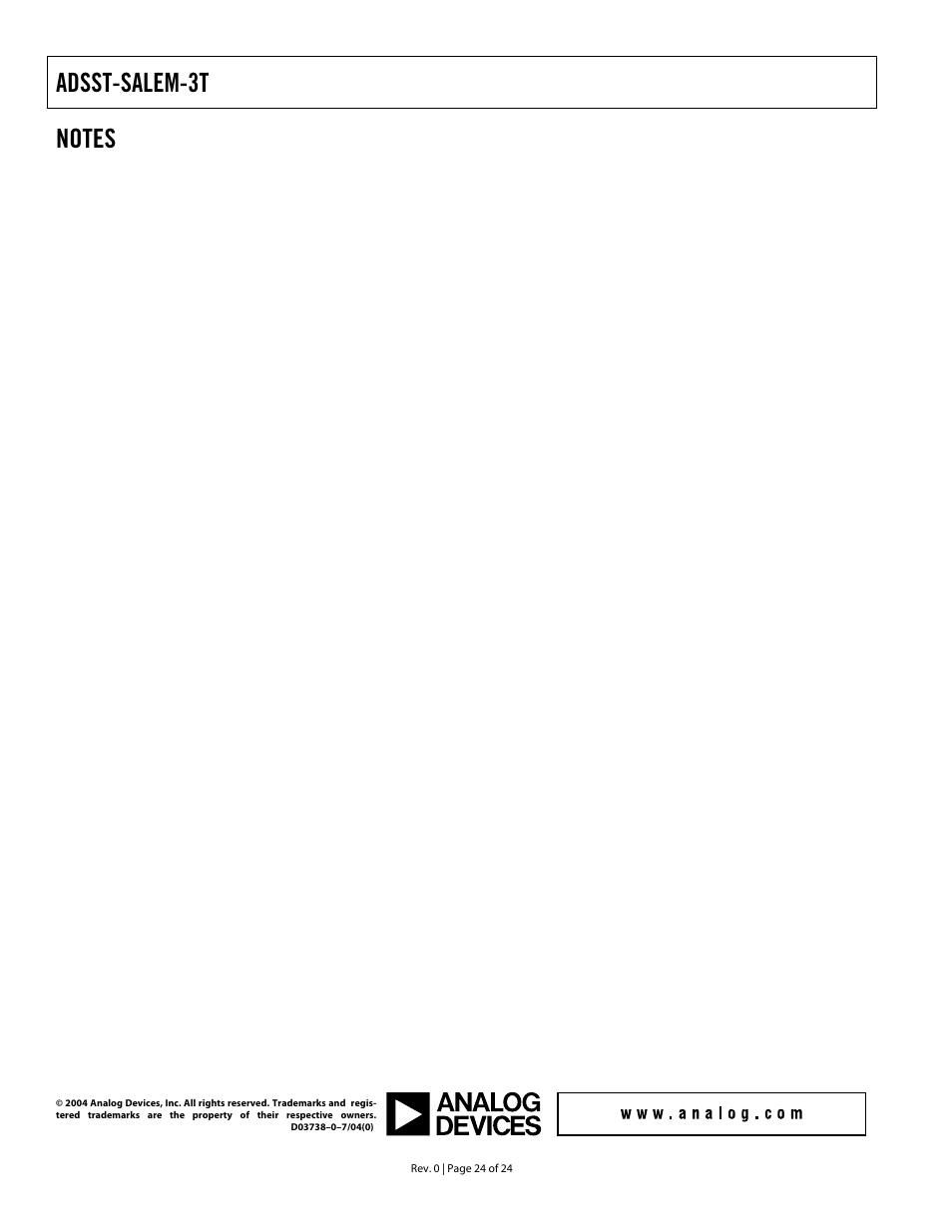 Adsst-salem-3t | Analog Devices ADSST-EM-3040 User Manual | Page 24 / 24
