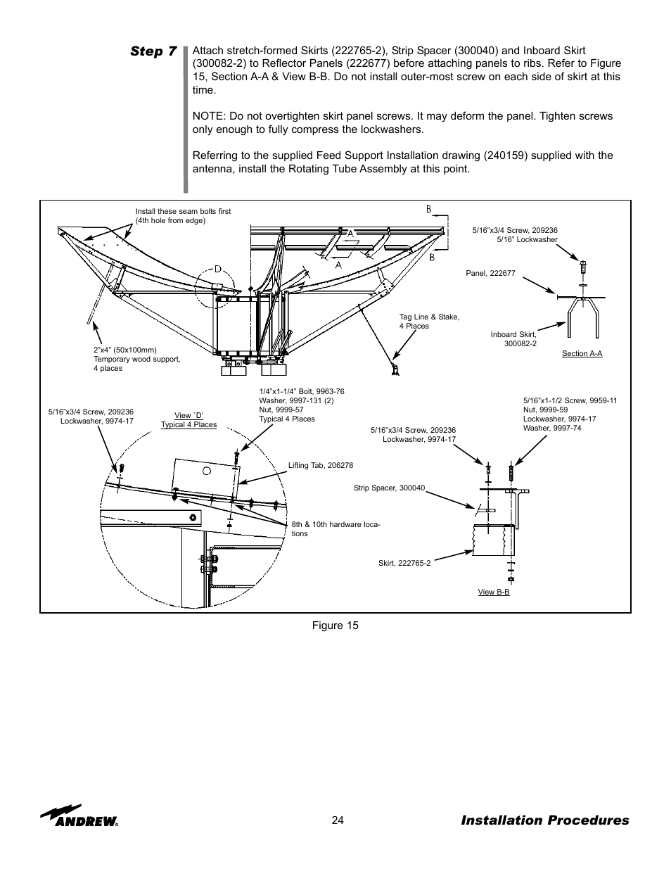 Step 7, Installation procedures | Andrew ES76PK-1 User Manual | Page 22 / 52