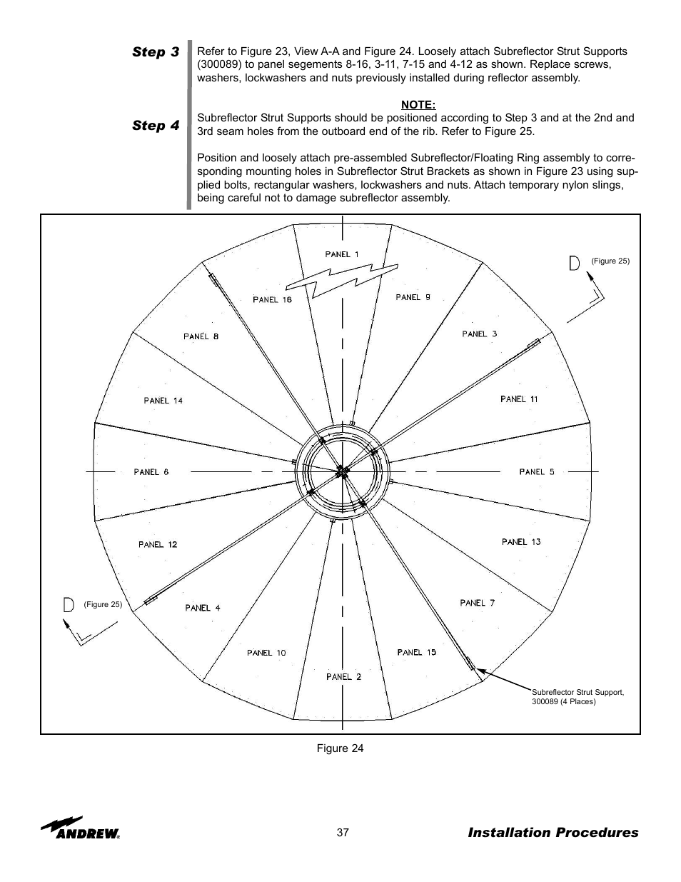 Step 3 step 4, Installation procedures | Andrew ES76PK-1 User Manual | Page 35 / 52