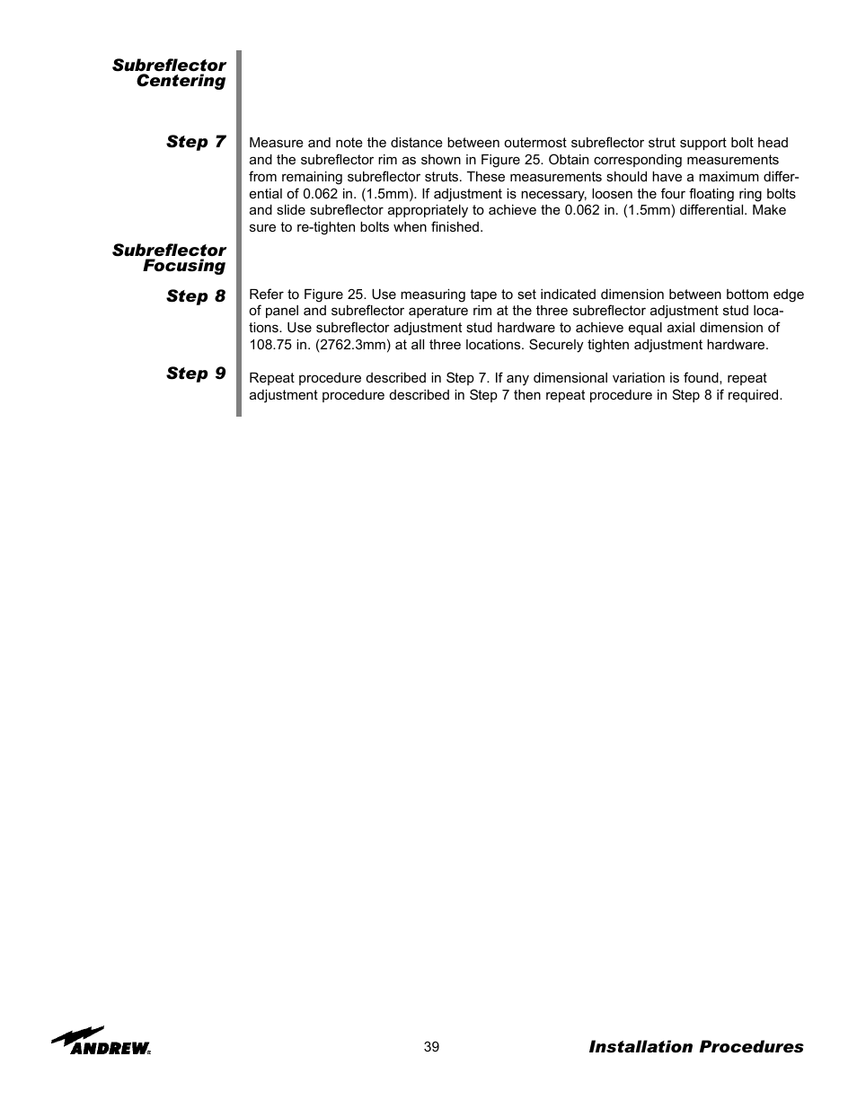 Andrew ES76PK-1 User Manual | Page 37 / 52