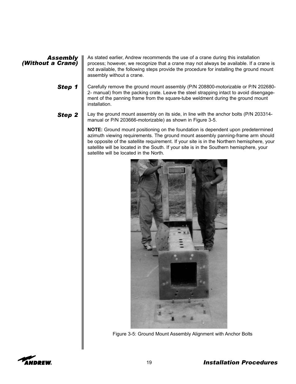 Andrew 3.7-Meter Earth Station Antenna User Manual | Page 19 / 86