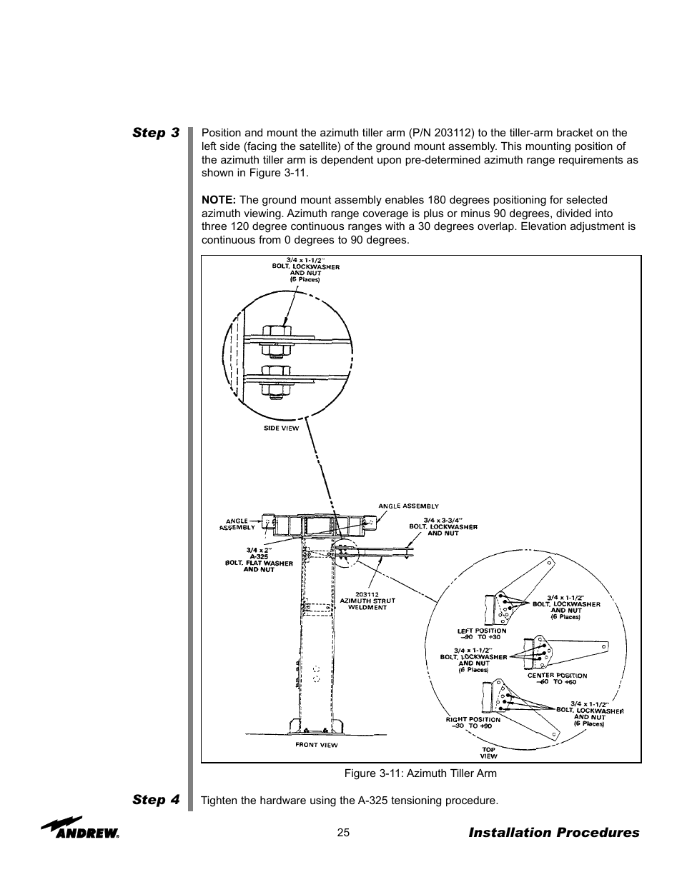 Andrew 3.7-Meter Earth Station Antenna User Manual | Page 25 / 86
