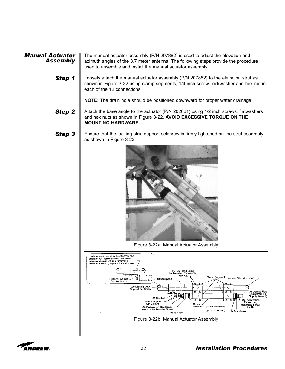 Andrew 3.7-Meter Earth Station Antenna User Manual | Page 32 / 86