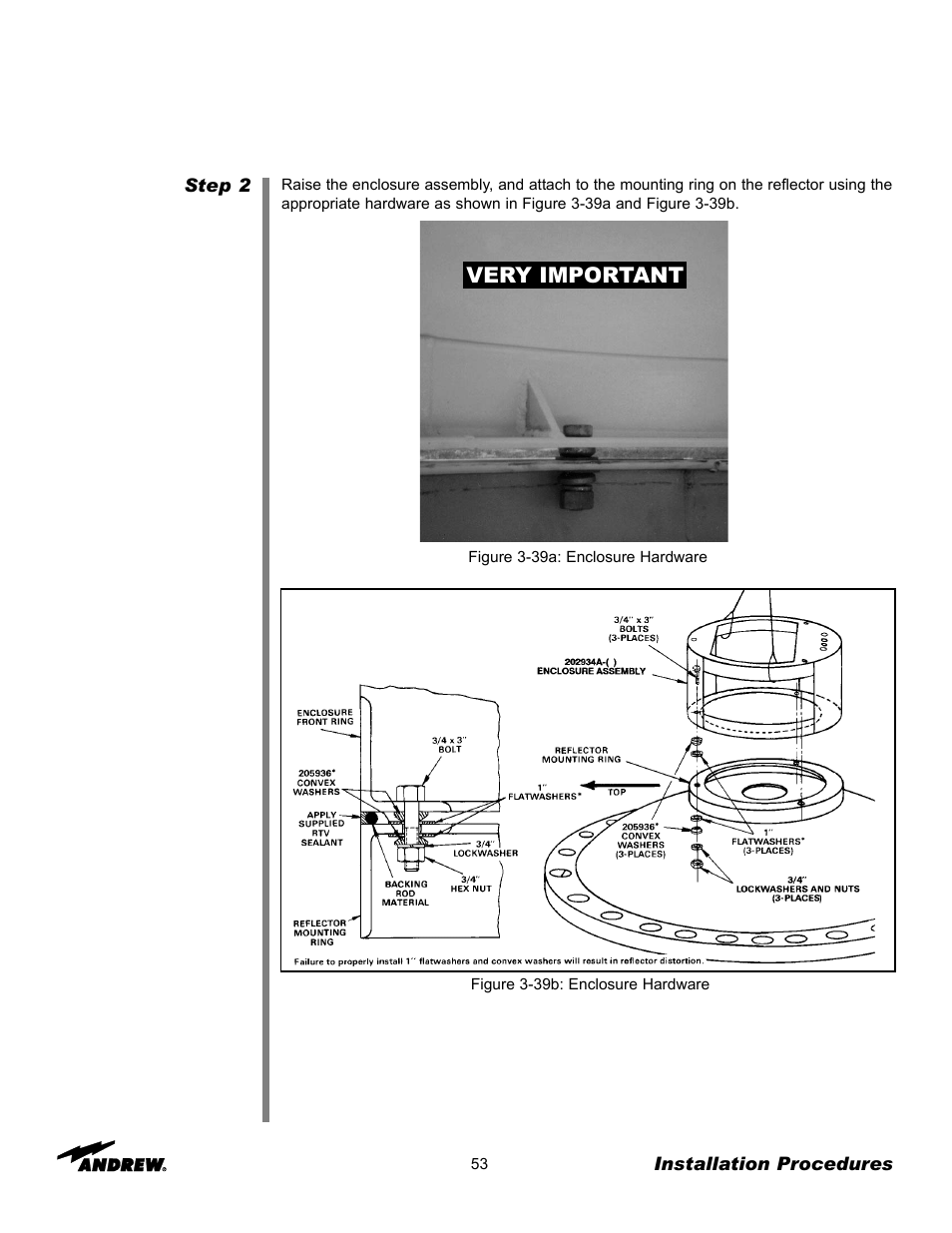 Very important | Andrew 3.7-Meter Earth Station Antenna User Manual | Page 53 / 86