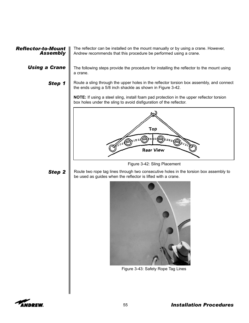 Andrew 3.7-Meter Earth Station Antenna User Manual | Page 55 / 86