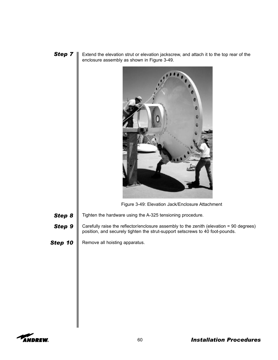 Andrew 3.7-Meter Earth Station Antenna User Manual | Page 60 / 86