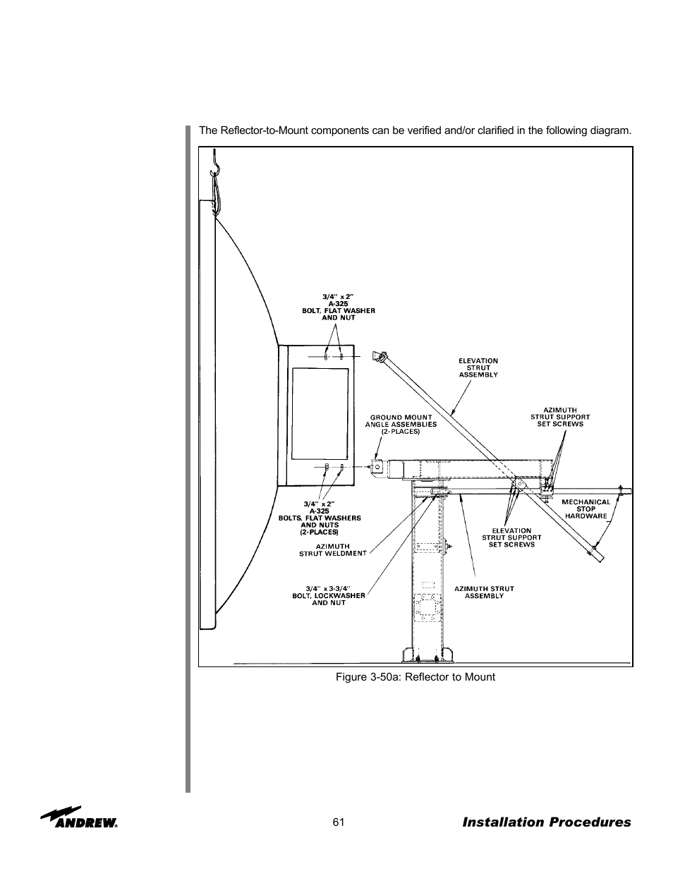 Andrew 3.7-Meter Earth Station Antenna User Manual | Page 61 / 86