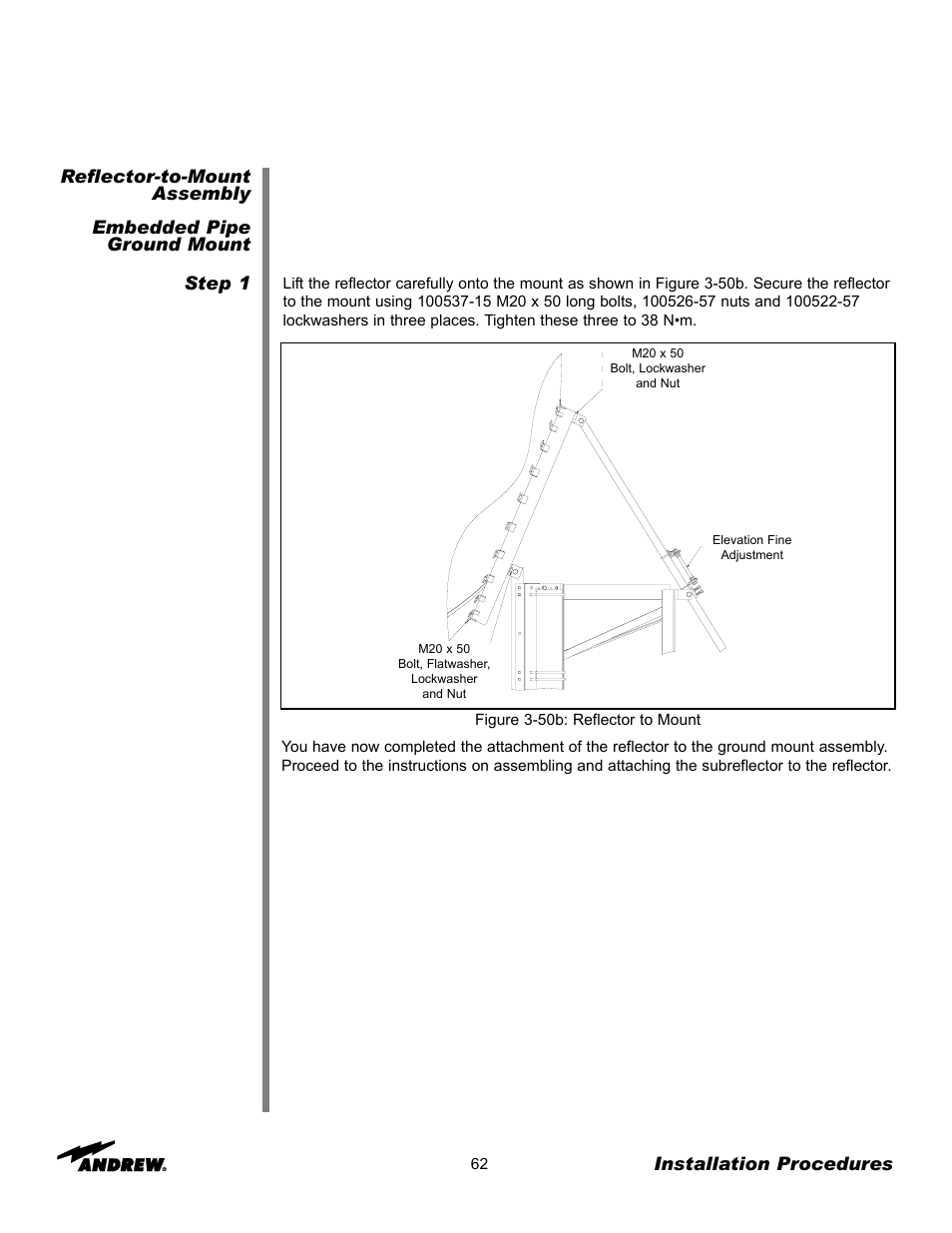 Andrew 3.7-Meter Earth Station Antenna User Manual | Page 62 / 86