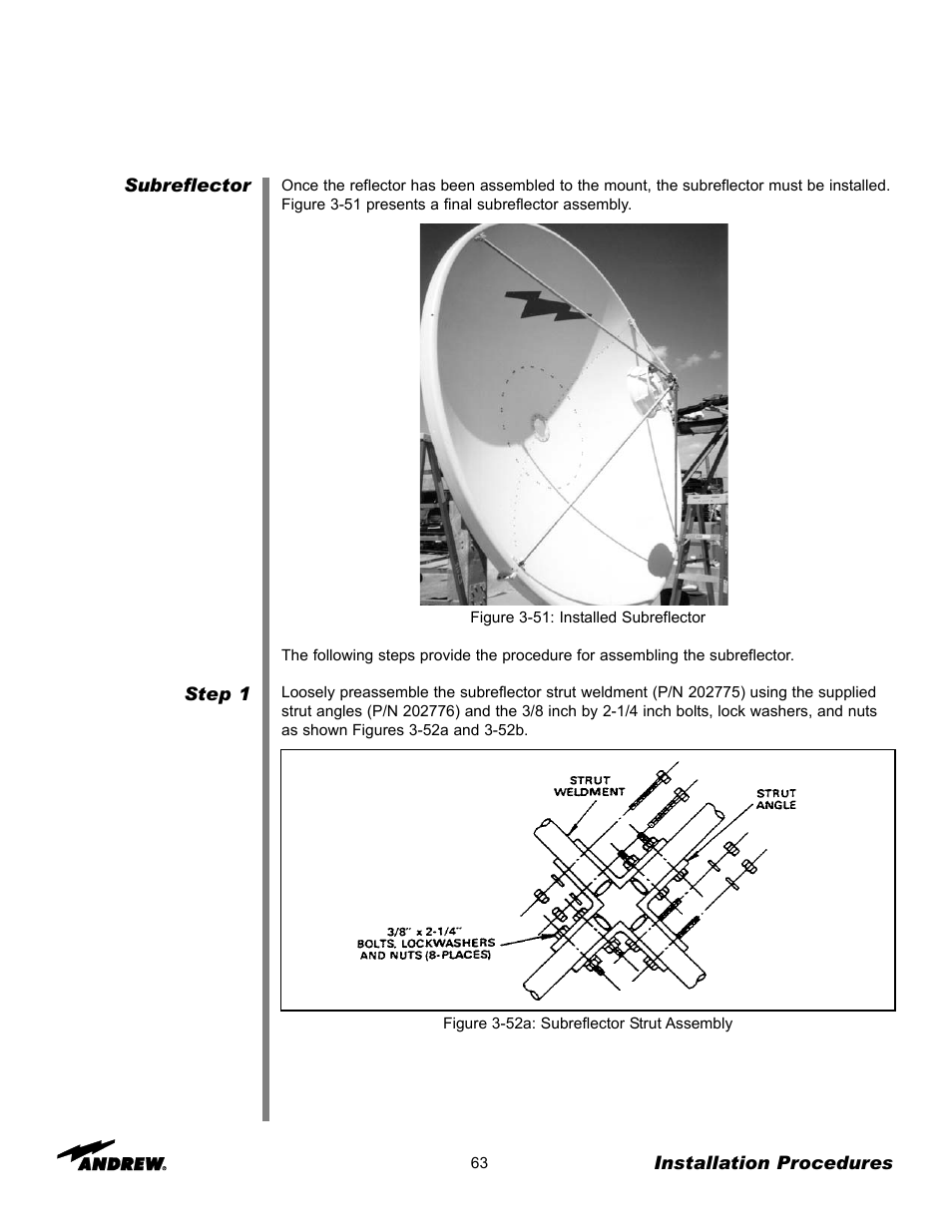 Andrew 3.7-Meter Earth Station Antenna User Manual | Page 63 / 86