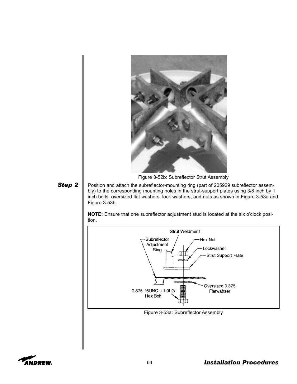Andrew 3.7-Meter Earth Station Antenna User Manual | Page 64 / 86