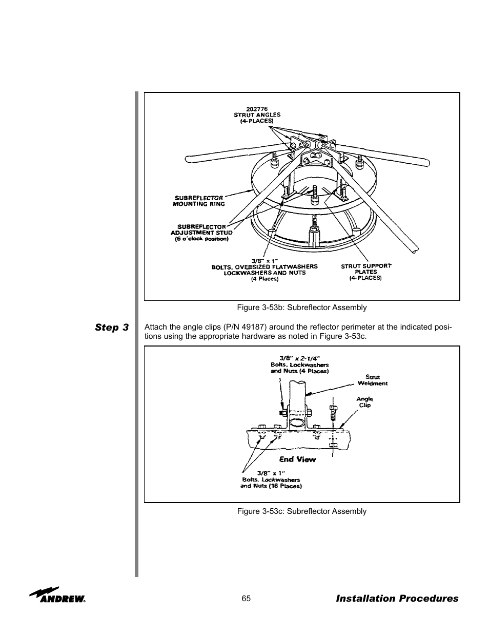 Andrew 3.7-Meter Earth Station Antenna User Manual | Page 65 / 86