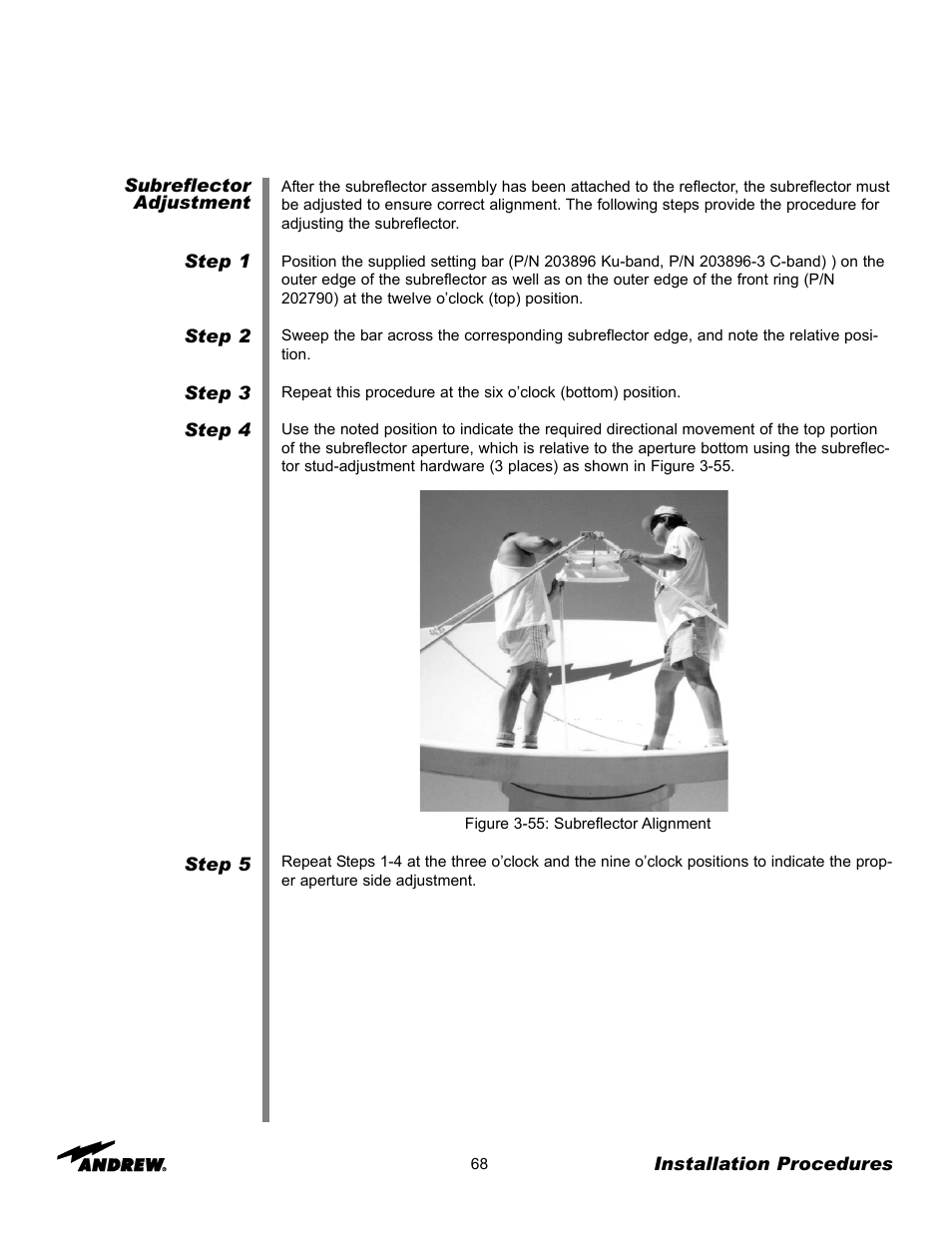 Andrew 3.7-Meter Earth Station Antenna User Manual | Page 68 / 86