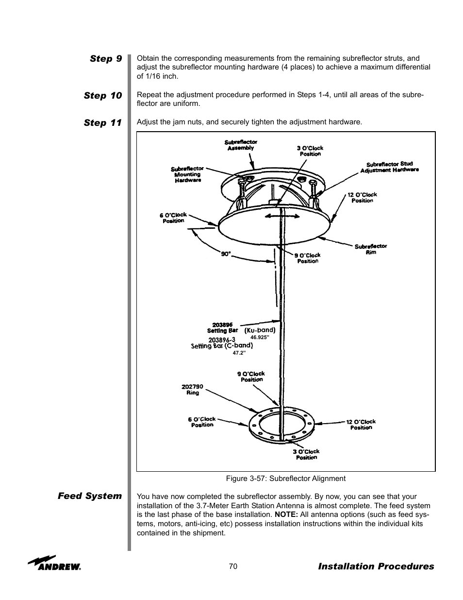 Andrew 3.7-Meter Earth Station Antenna User Manual | Page 70 / 86